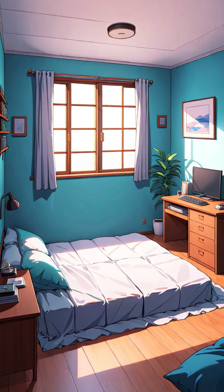 cozy anime bedroom