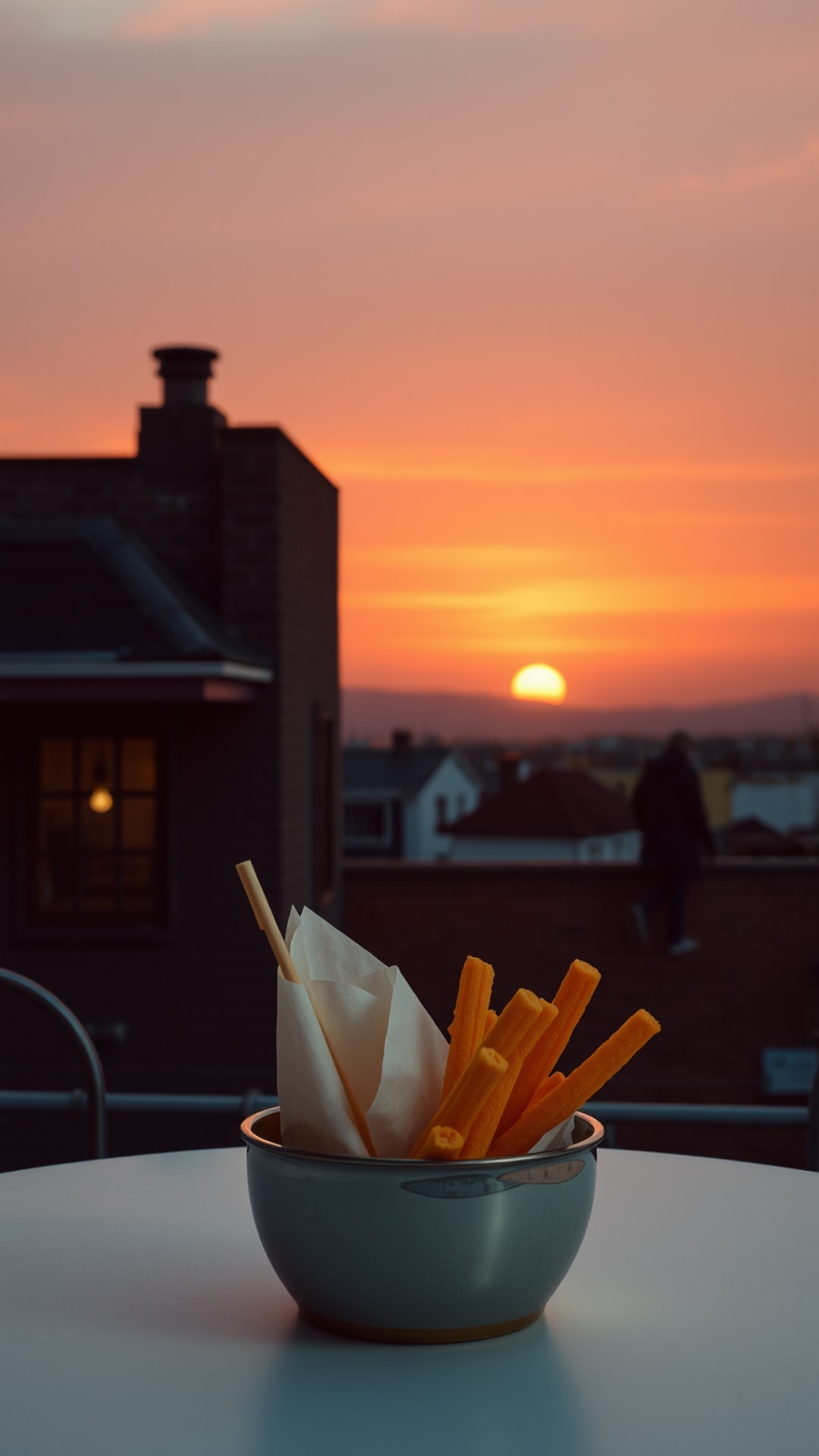 AI-generated aesthetic Snapchat streak snap featuring sunset, 1080 by 1920 portrait