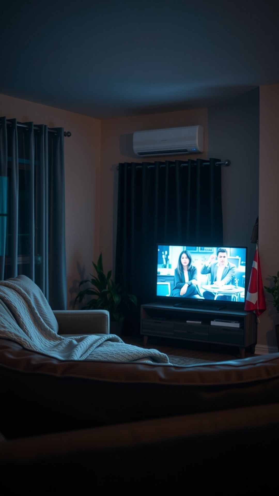 AI-generated chill / cozy Snapchat streak snap featuring netflix, 1080 by 1920 portrait