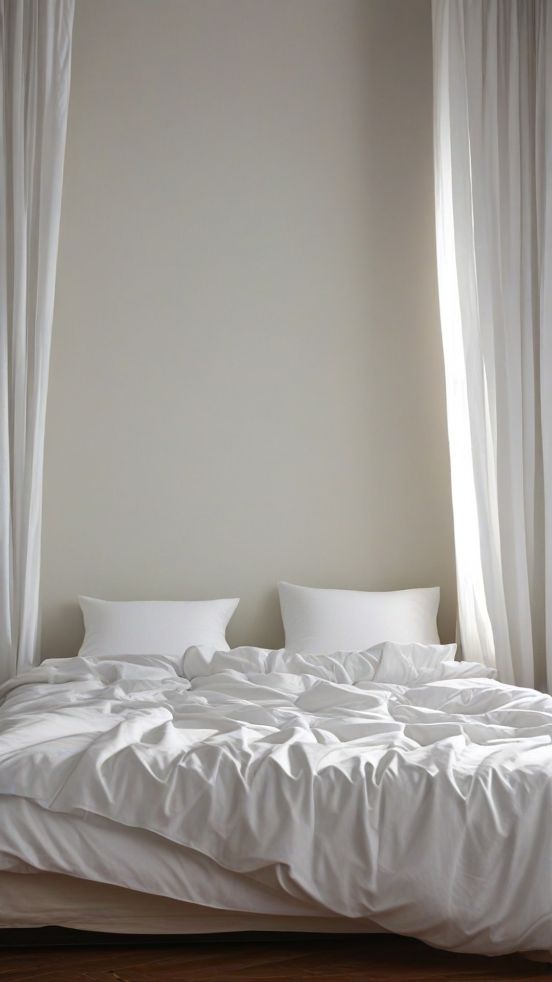 AI-generated chill / cozy Snapchat streak snap featuring bed, 1080 by 1920 portrait