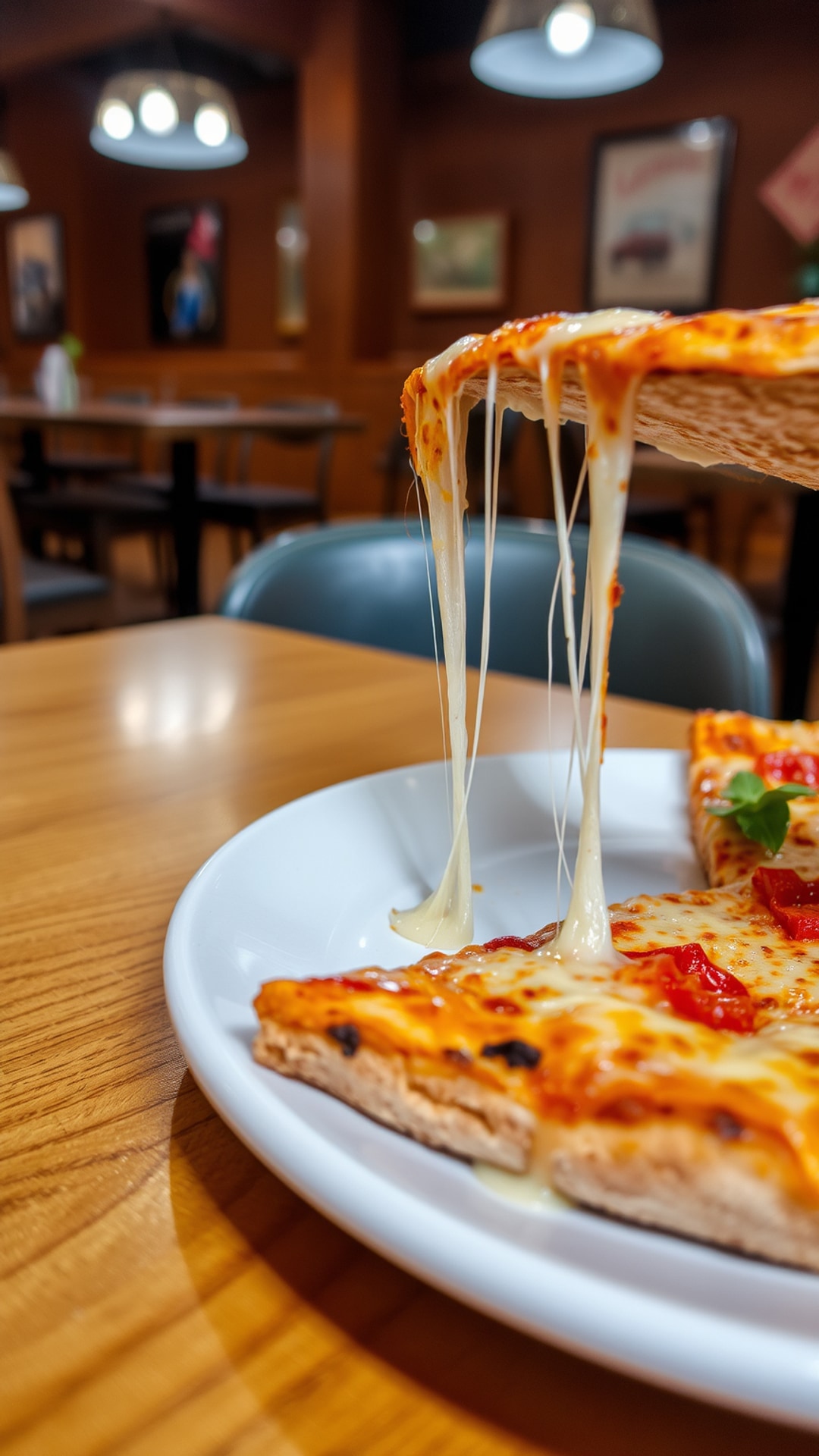 AI-generated food & drinks Snapchat streak snap featuring pizza, 1080 by 1920 portrait
