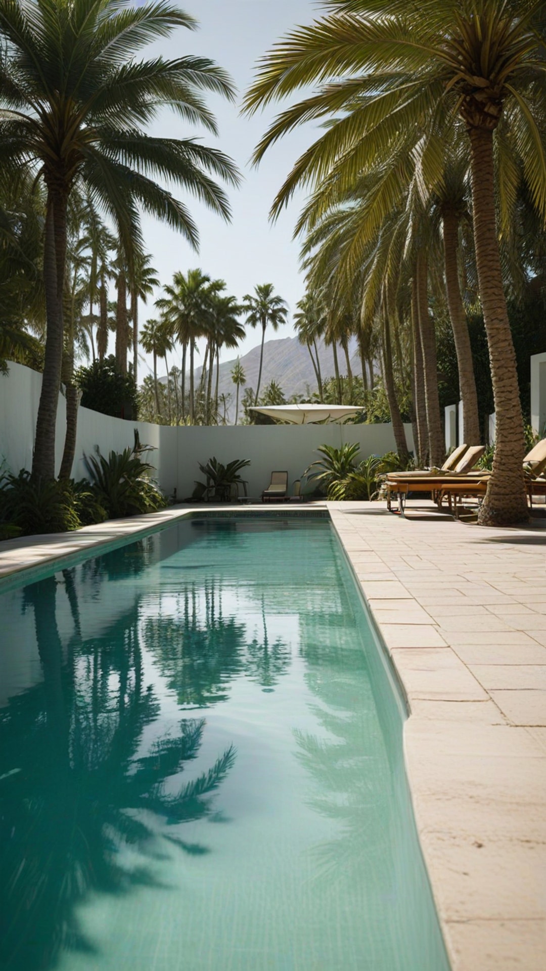 AI-generated travel Snapchat streak snap featuring hotel pool, 1080 by 1920 portrait