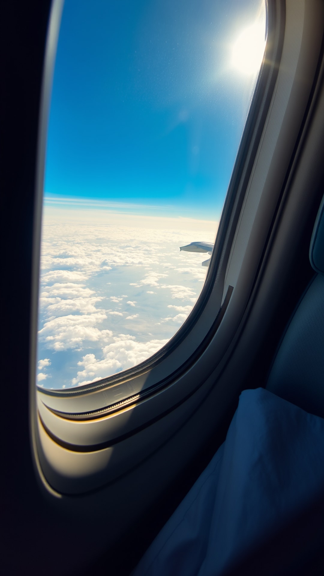 AI-generated travel Snapchat streak snap featuring airplane, 1080 by 1920 portrait