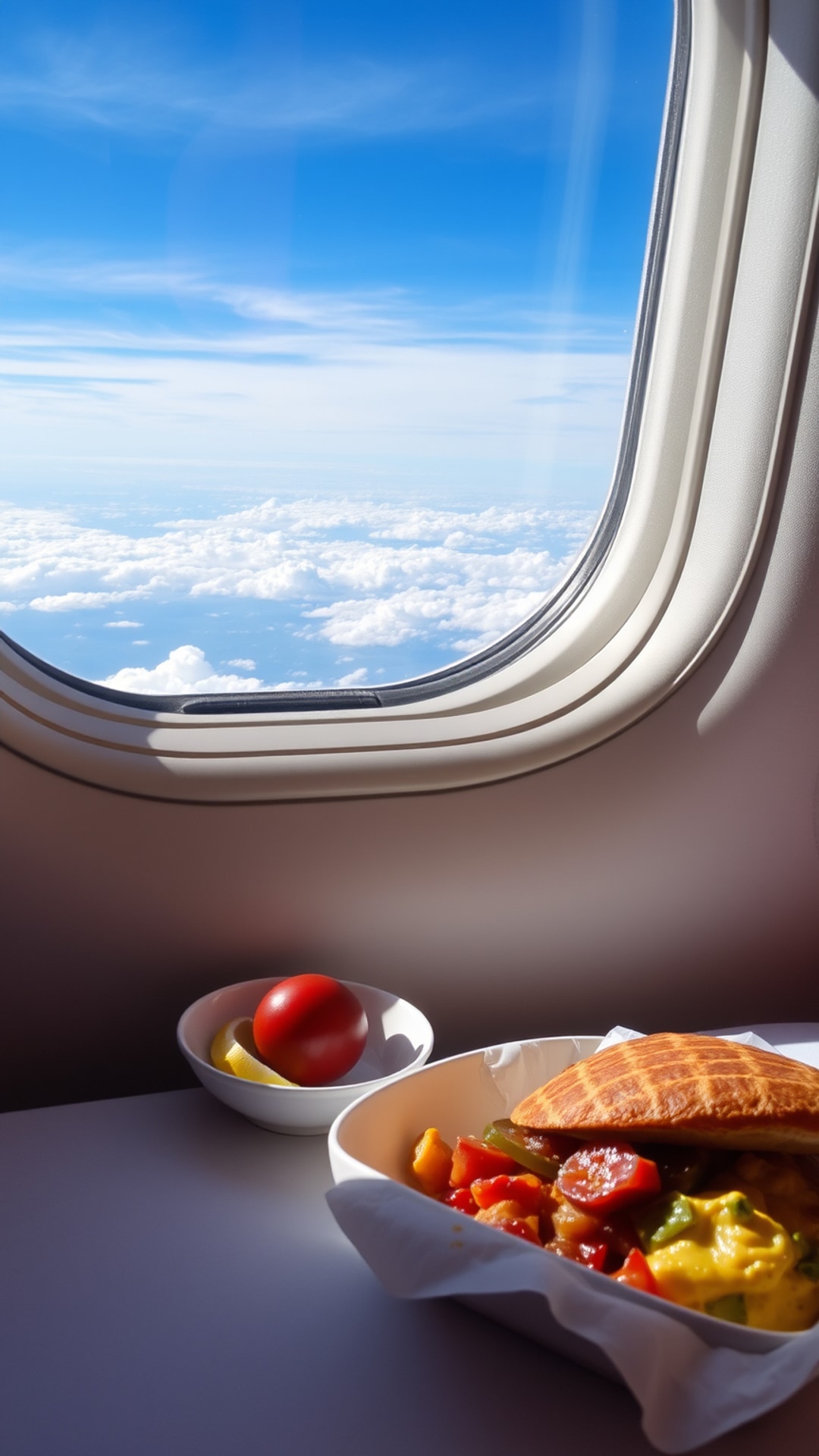 AI-generated travel Snapchat streak snap featuring airplane, 1080 by 1920 portrait