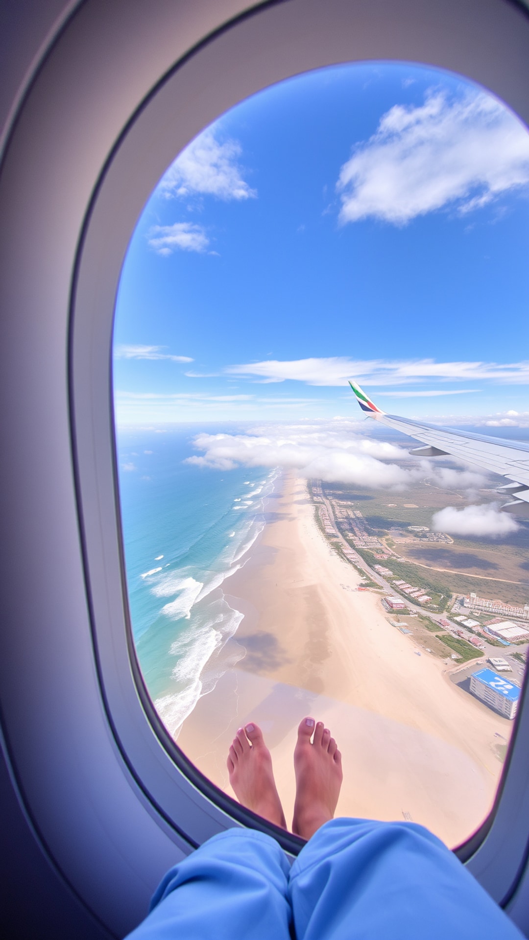 AI-generated travel Snapchat photo featuring emirates seats plane no people, 1080 by 1920 portrait