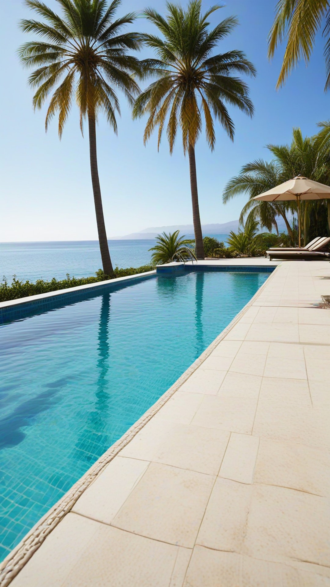 AI-generated travel Snapchat streak snap featuring hotel pool, 1080 by 1920 portrait