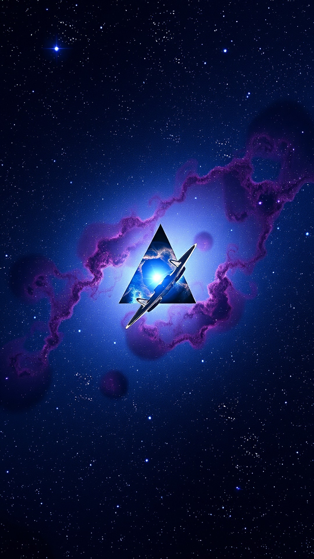 AI-generated space phone wallpaper featuring nebula