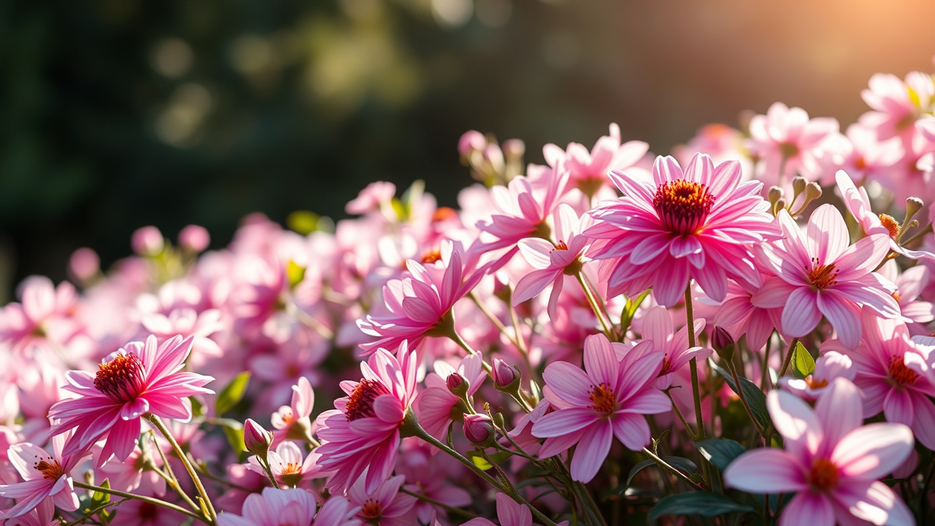AI-generated floral desktop wallpaper, 1920×1080