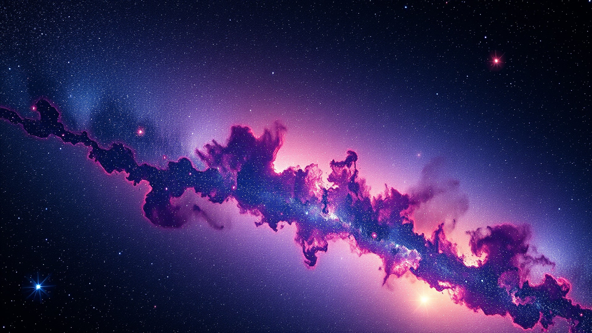 AI-generated space desktop wallpaper featuring nebula galaxy