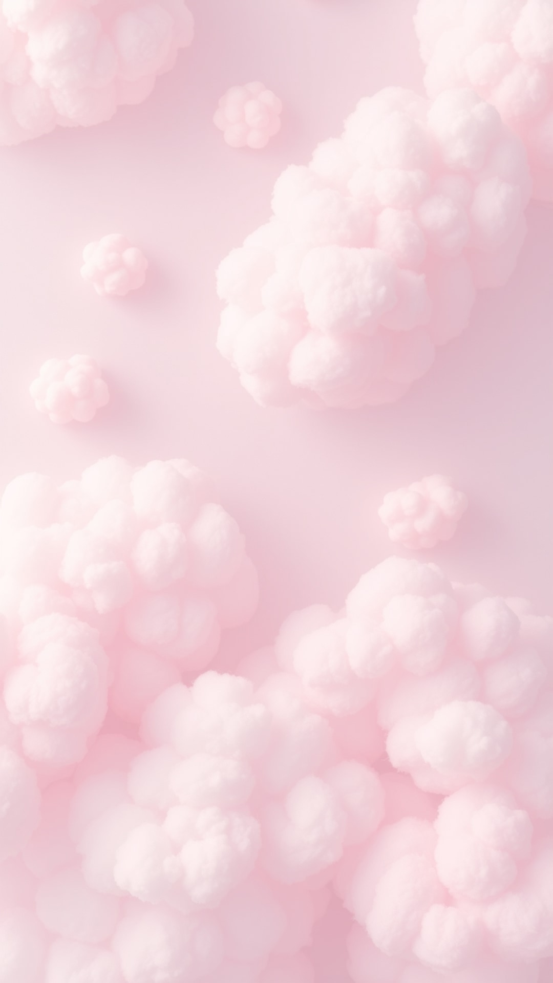 AI-generated cute phone wallpaper featuring kawaii clouds